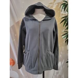 Horny Toad Womens Encompass Organic Cotton Full Zip Hoodie Size XL Gray Pockets